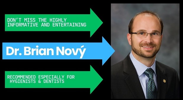 Arrows pointing to Dr. Brian Nový's headshot. 